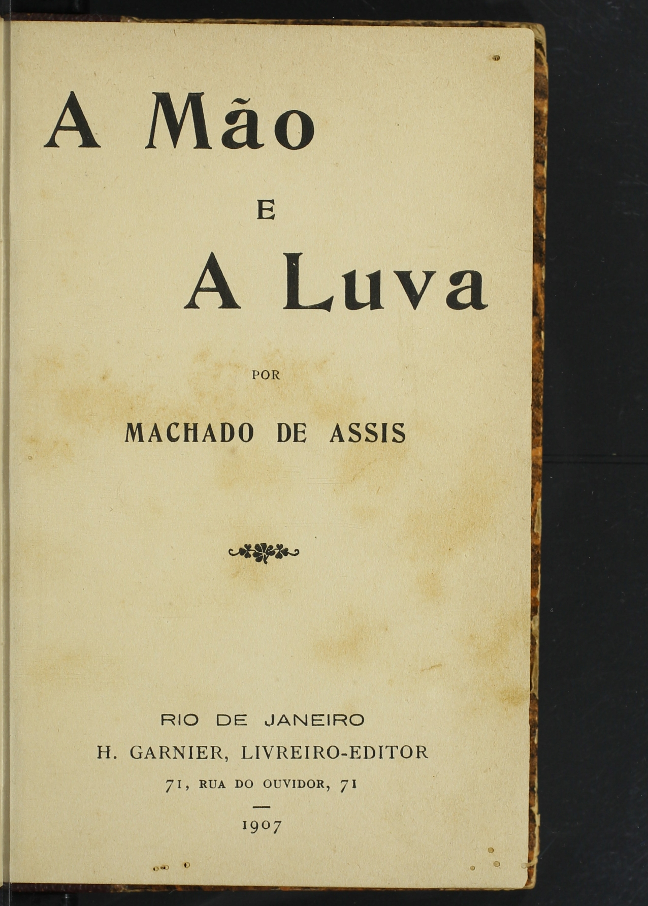 A Mão e a Luva - Capa do livro de Machado de Assis