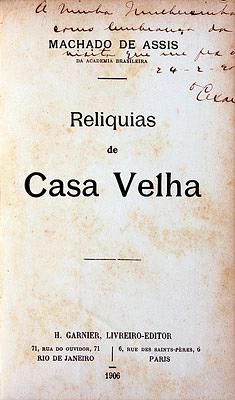Relíquias de Casa Velha - Capa do livro de Machado de Assis
